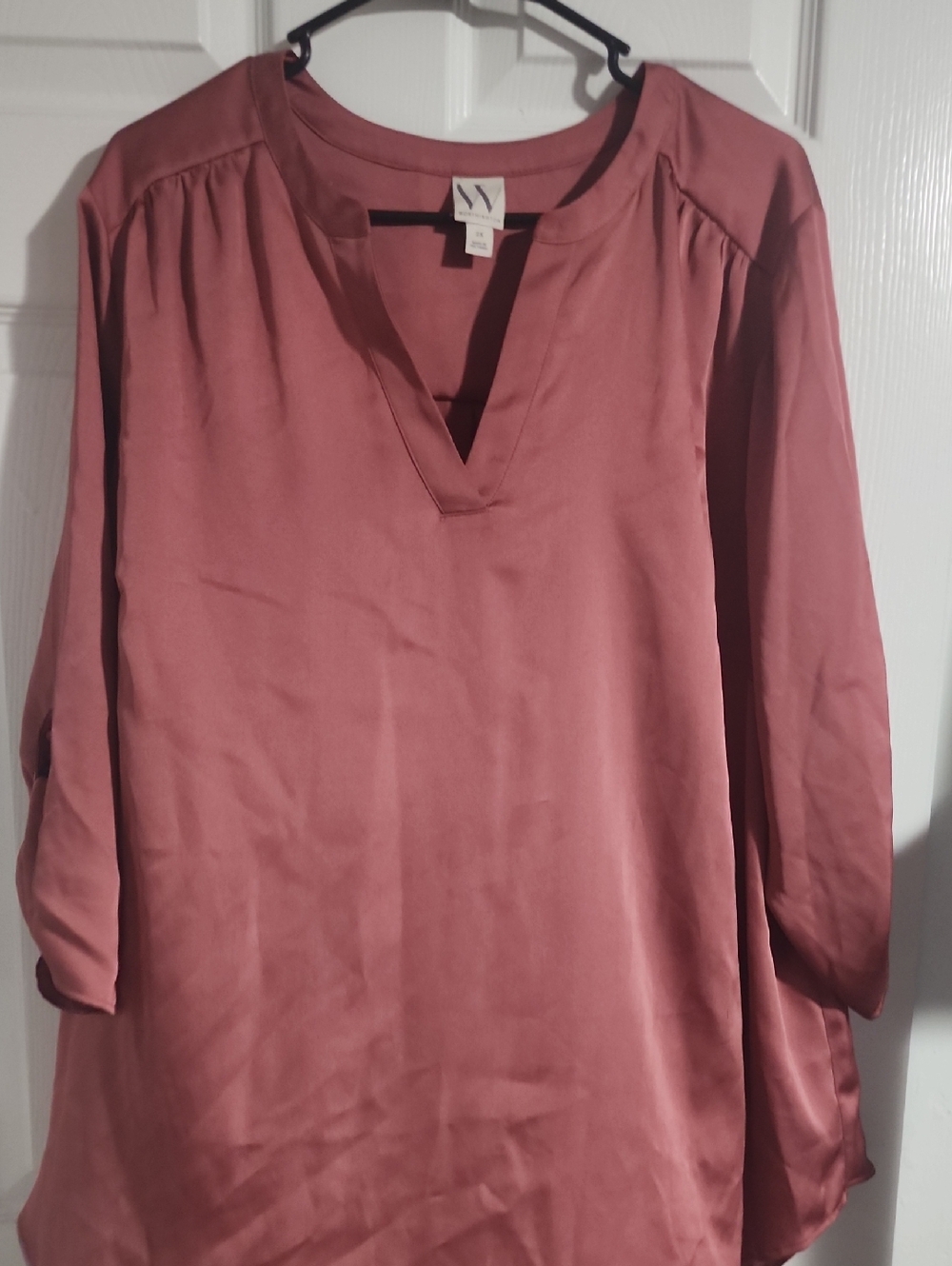 Worthington Dusty Rose V-Neck Tunic Top